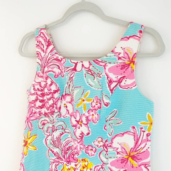 Lilly Pulitzer Floral Cathy Sheath Lolita Dress Teal Pink Sleeveless 2 - Picture 6 of 11
